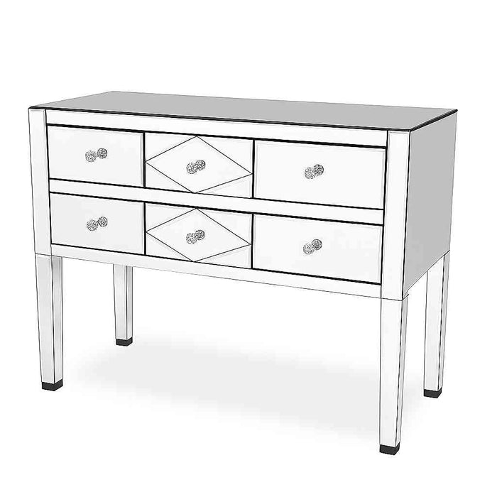 Briton 6 Drawers Mirror Console Table