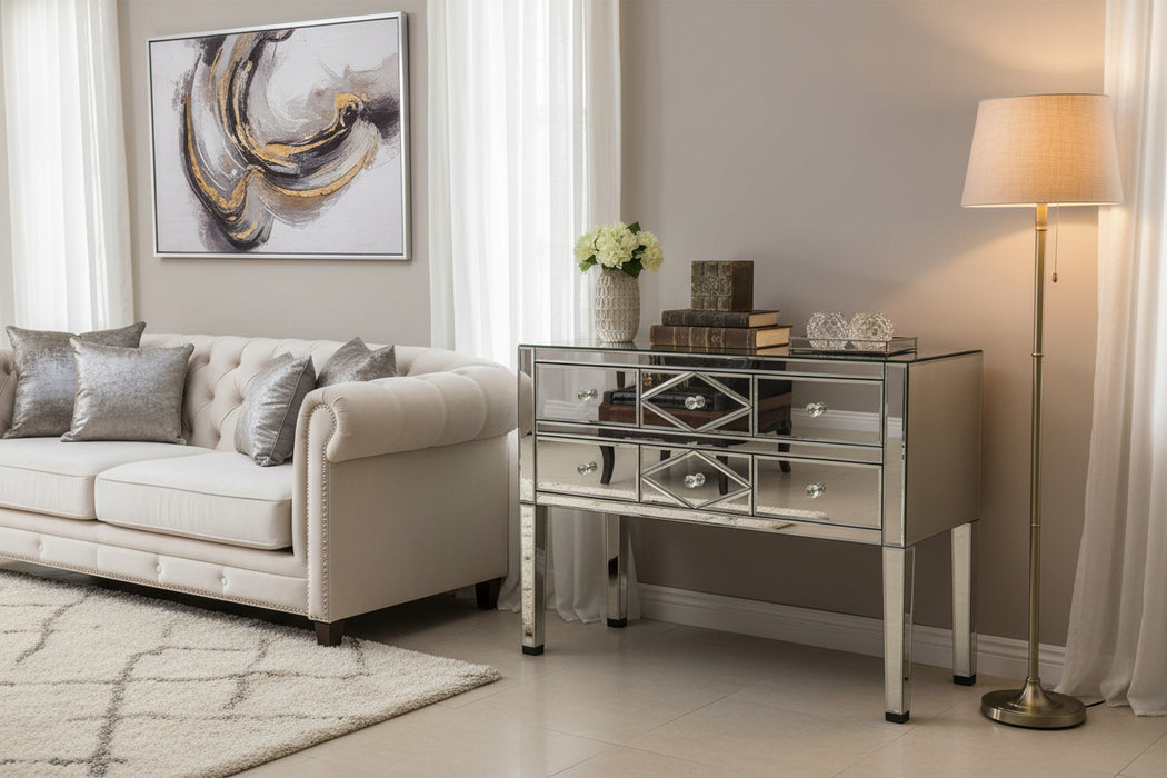 Briton 6 Drawers Mirror Console Table