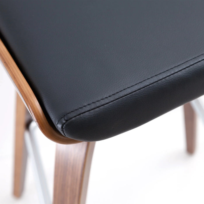 Lucara Timber Kitchen Bar Stool, Walnut and Black