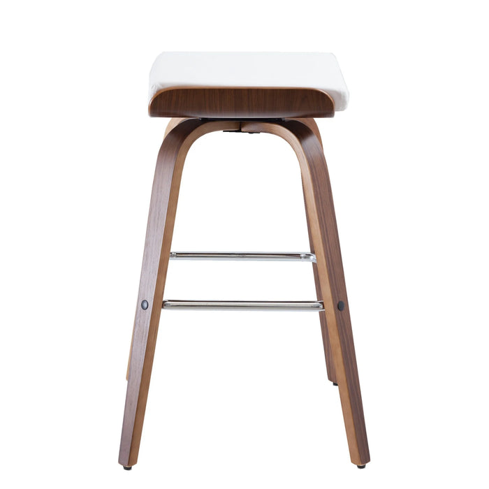 Lucara Timber Kitchen Bar Stool, Walnut and White
