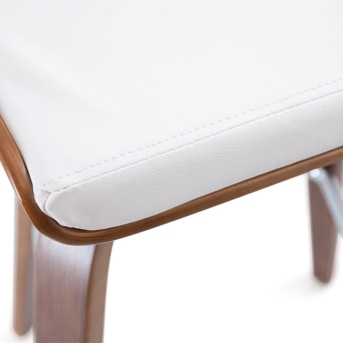 Lucara Timber Kitchen Bar Stool, Walnut and White