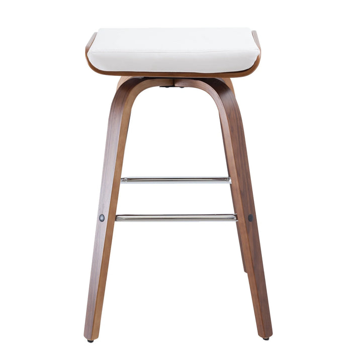 Lucara Timber Kitchen Bar Stool, Walnut and White