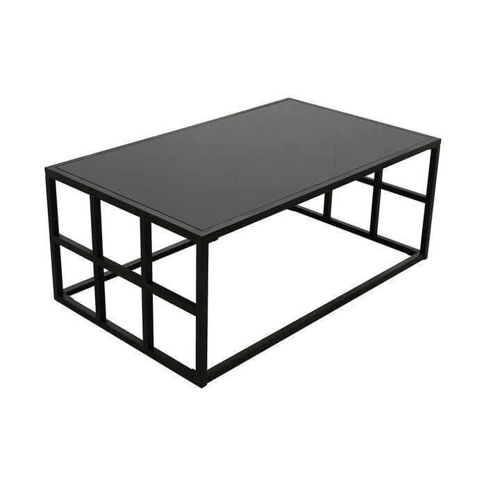 Banksia Black Glass Rectangular Coffee Table Modern Center Table