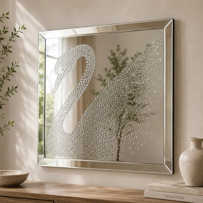Crystal Large Swan Wall Mirror