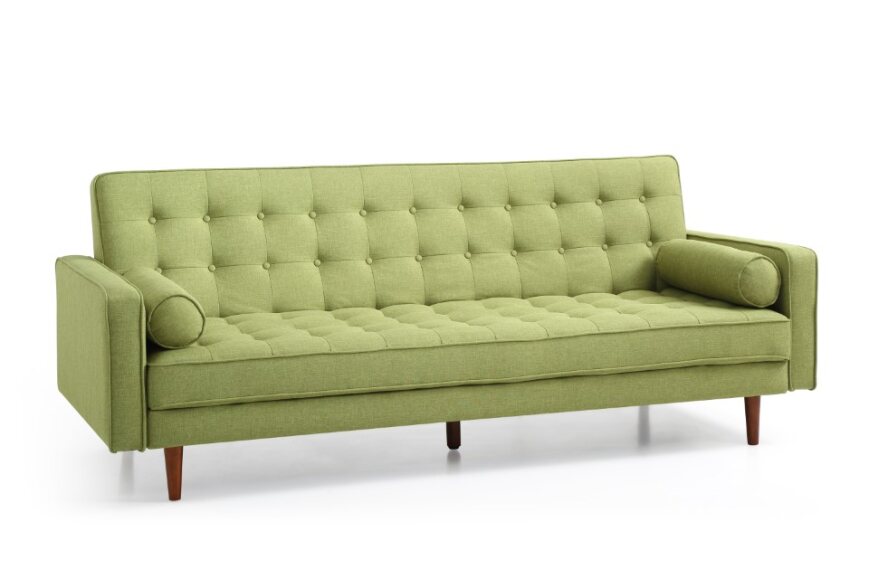 Sofia 3 Seater Sofa Bed in Fabric - Green