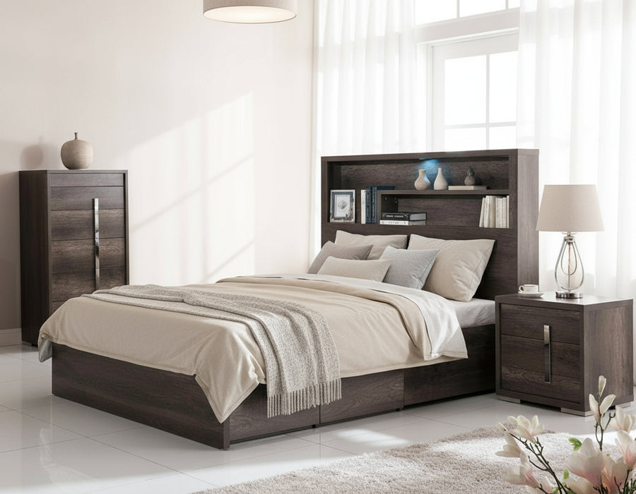 Library Gas Lift Storage Bed Charcoal