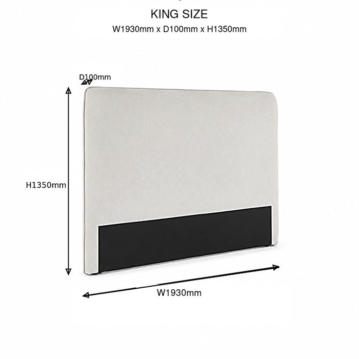 Olivia King White Fabric Bedhead