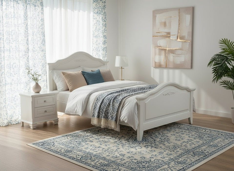Isabella Single Bed, Ivory White