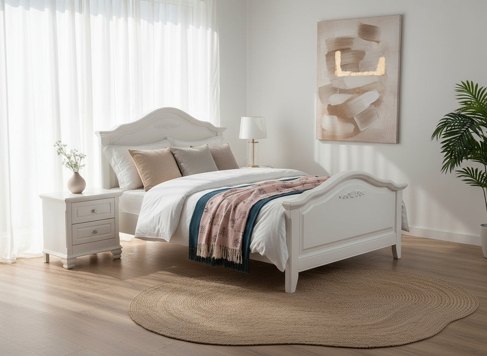 Isabella Single Bed, Ivory White