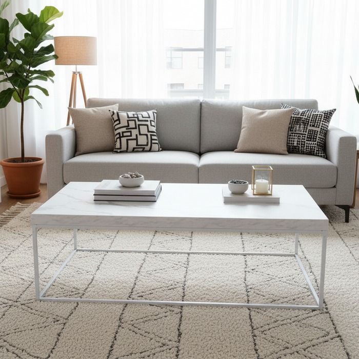 White Marble Look Coffee Table