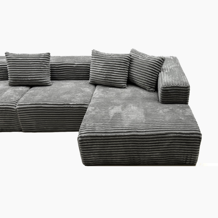 Maris 3 Seater Right Chaise Sofa - Grey