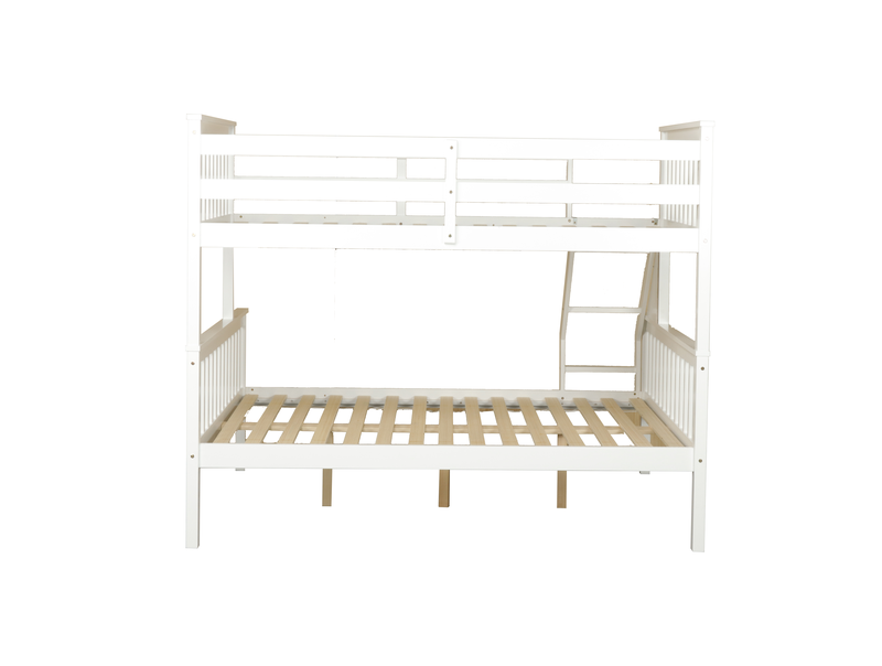 Glebe Pine Wood Single Over Double Bunk Bed, White
