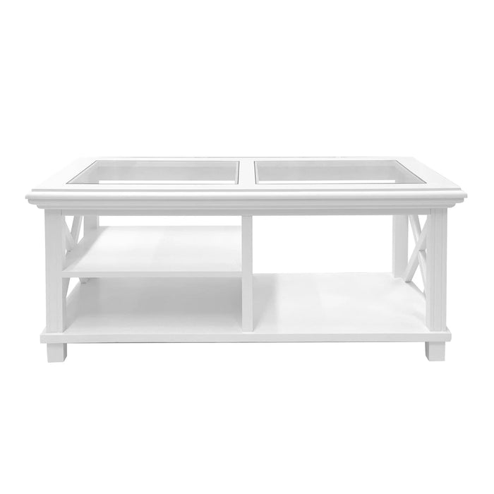 Sorrento Rectangular Hampton White Coffee Table, 119cm