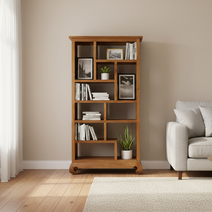 Dynasty 10 Cube Display Shelf, Light Pecan