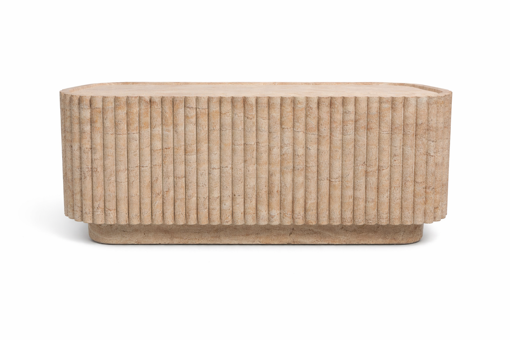 Haarvard Rectangular Coffee Table in Travertine