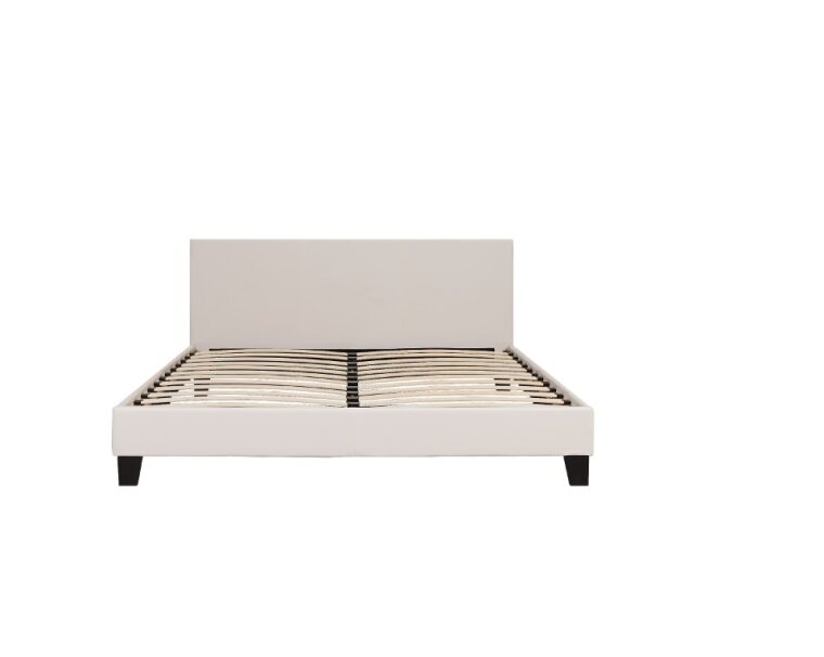 White Monaco Faux Leather Bed