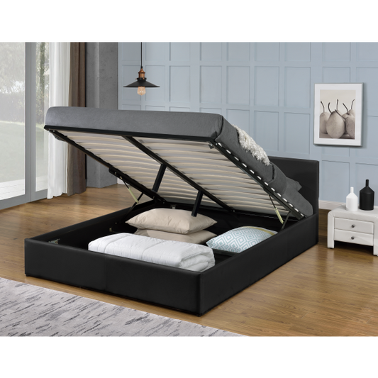 Monca Gas Lift PU Leather Double Bed