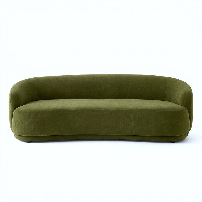 Nova Jade 3 Seater Modern Curve Sofa in Forest Green
