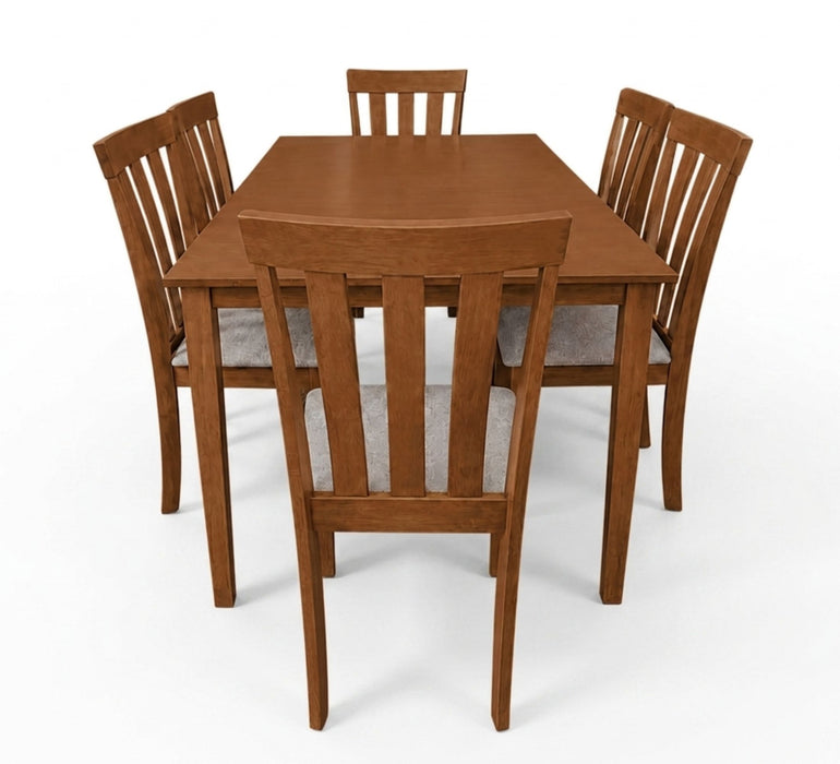 Woodland 7 Piece Solid Timber Dining Set, FULLY ASSEMBLED