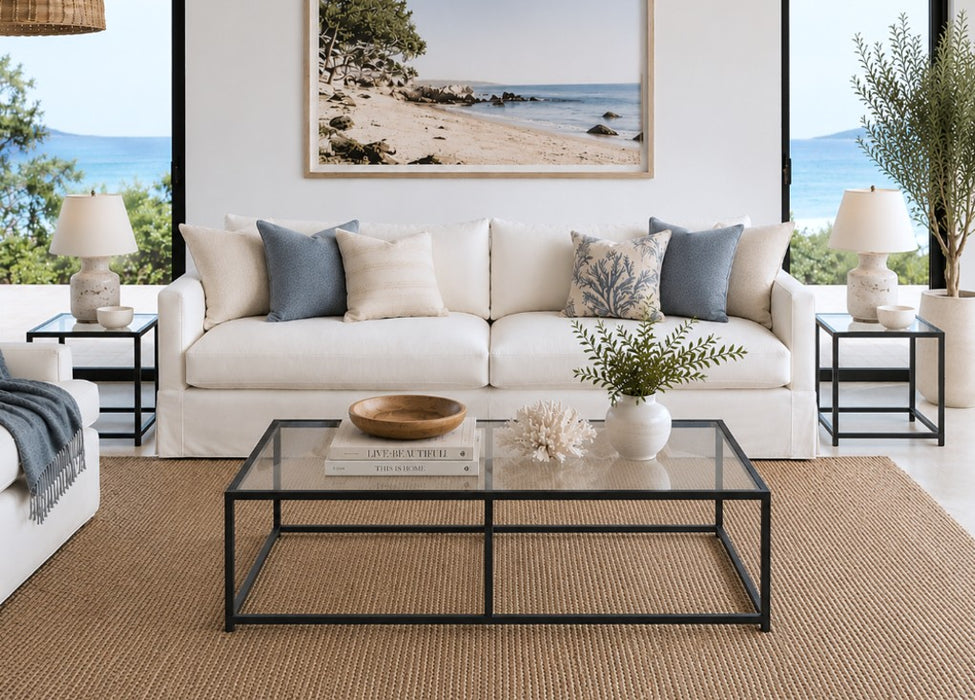 Bella Nesting Coffee Table Set of 3 Stacking Side Tables - Black