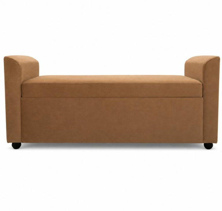 Milano Copper Upholstered Storage Bench Stool
