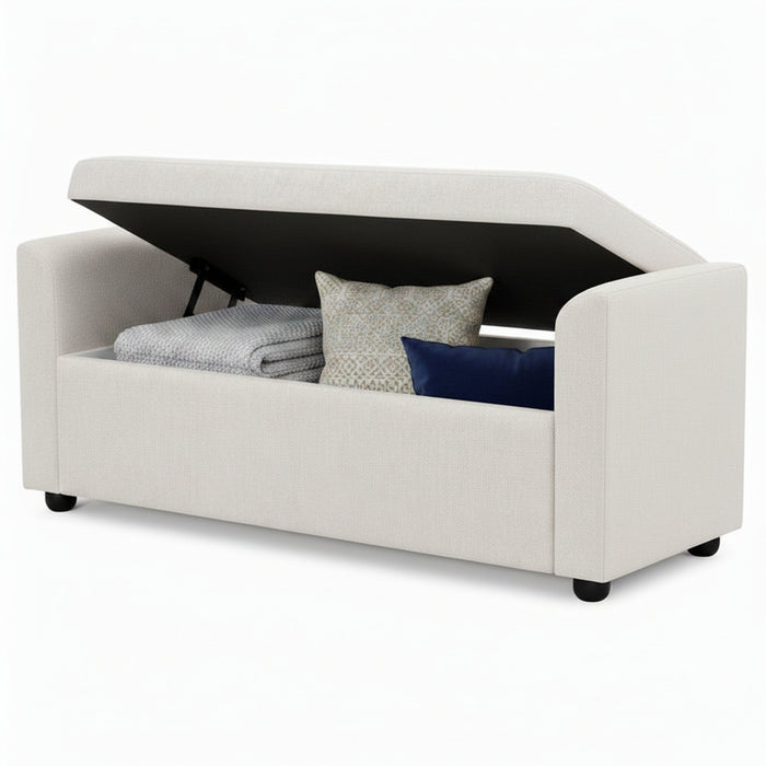 Enta Snow Upholstered Storage Bench Stool