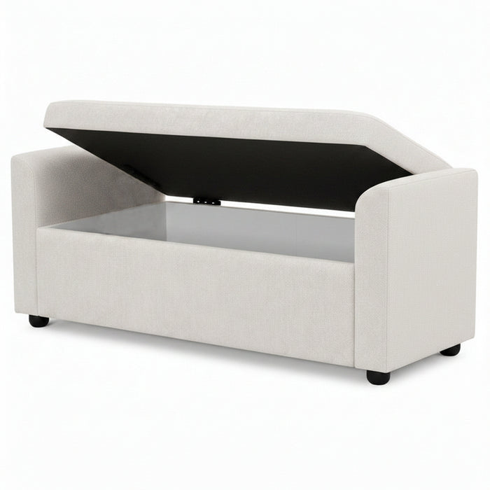 Enta Snow Upholstered Storage Bench Stool
