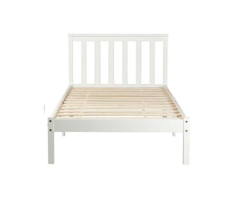 Glebe Pine Wood Bed - White