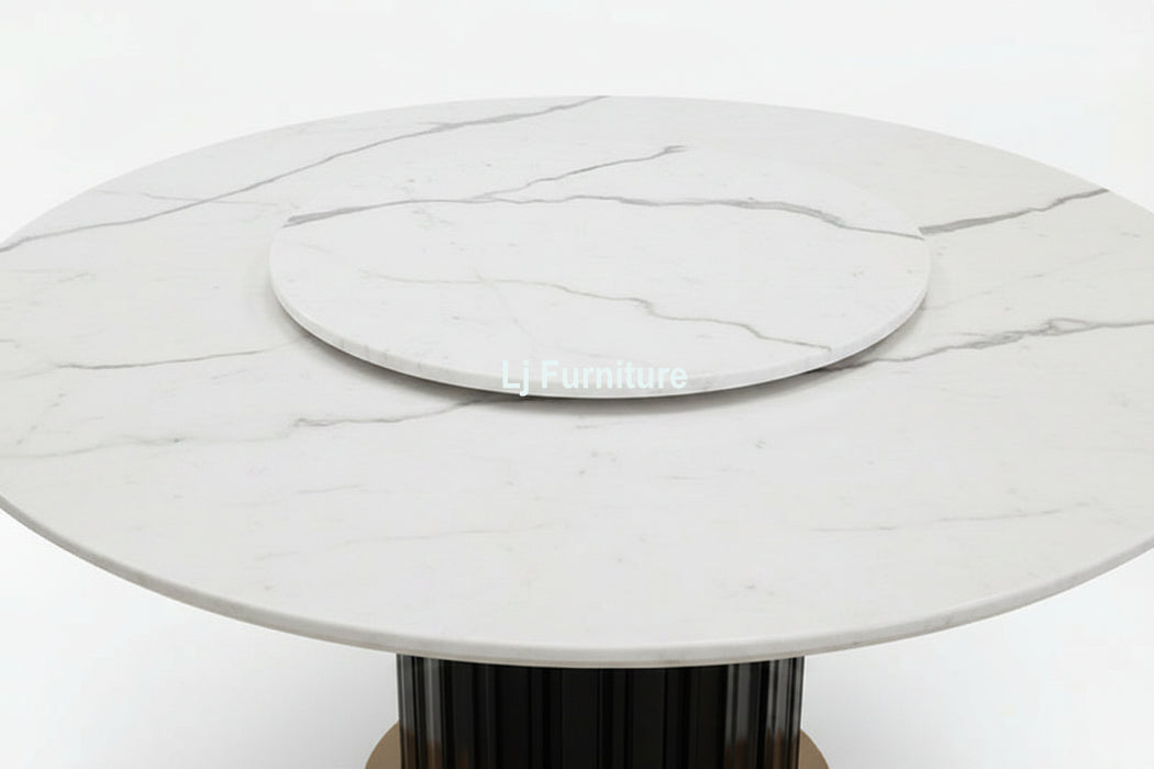 Alicia Marble Round Dining Table 135cm