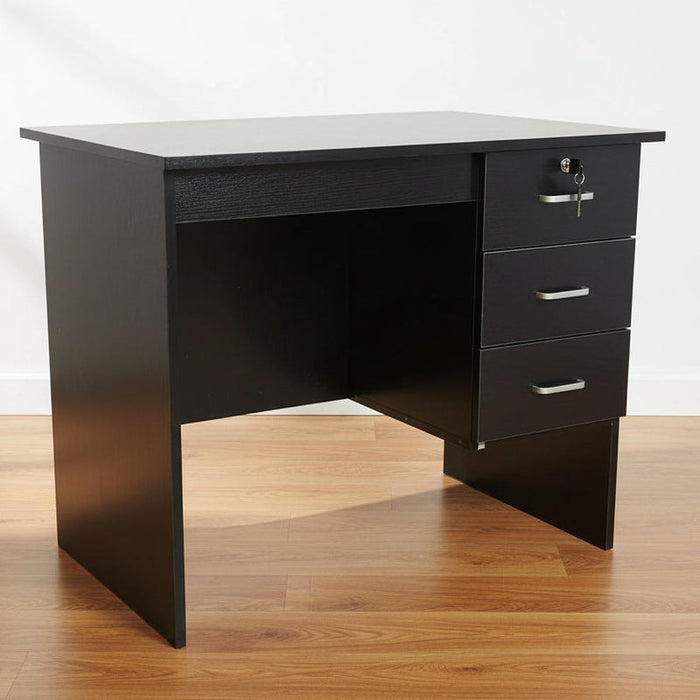 Helena 3 Drawer Study Desk - 120cm Black