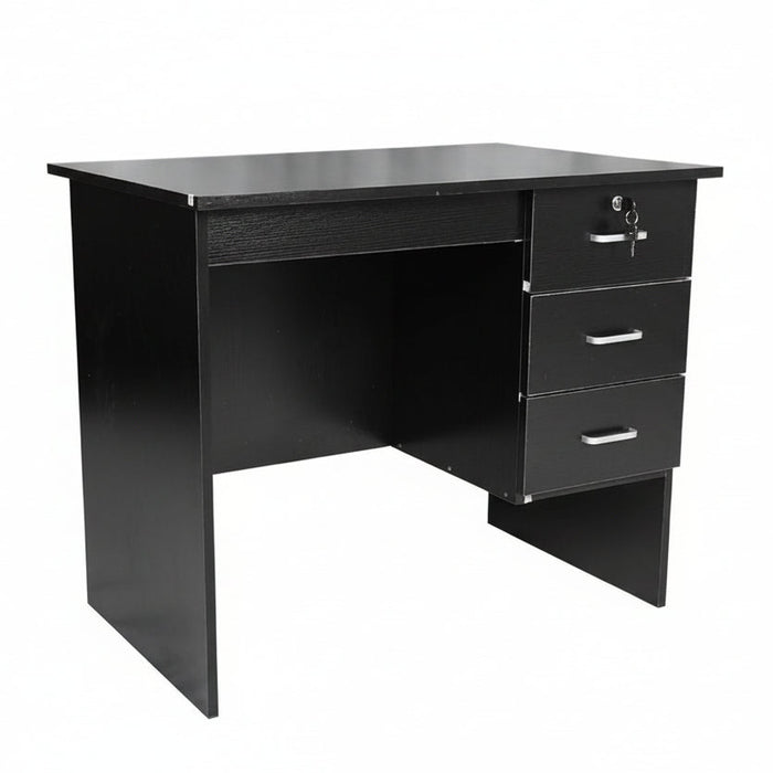Helena 3 Drawer Study Desk - 90cm Black