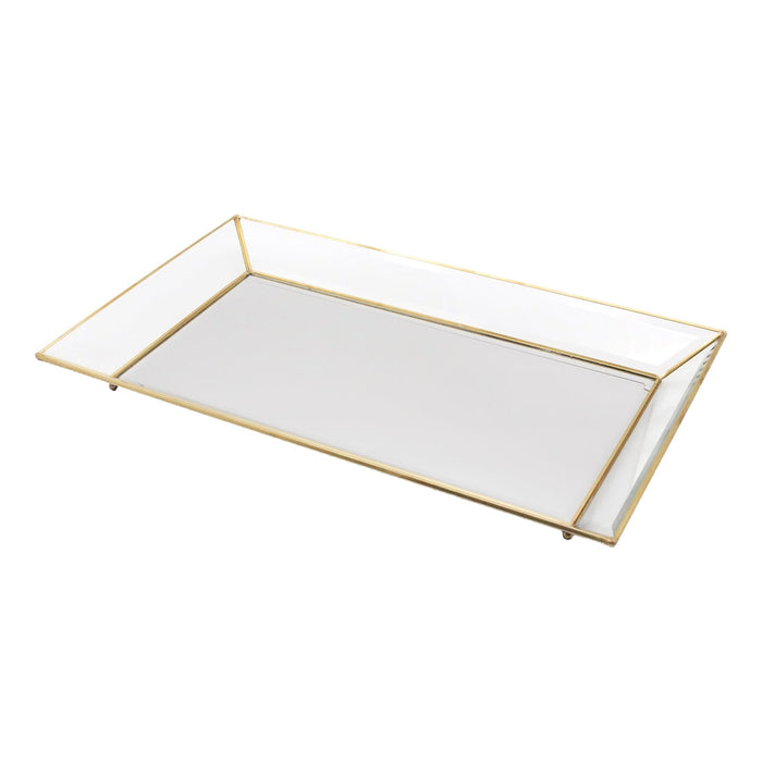 Antique Brass Glass Tray