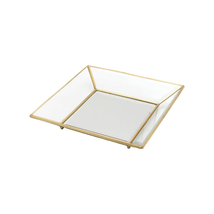 Antique Brass Glass Tray