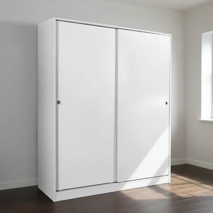 Toronto Sliding Robe Luke Sliding Door Robe White 160cm — Lj Bedding and Furnitures