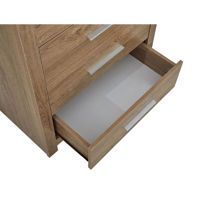 Jason 5 Drawer Dark Oak Tallboy - ASSEMBLED
