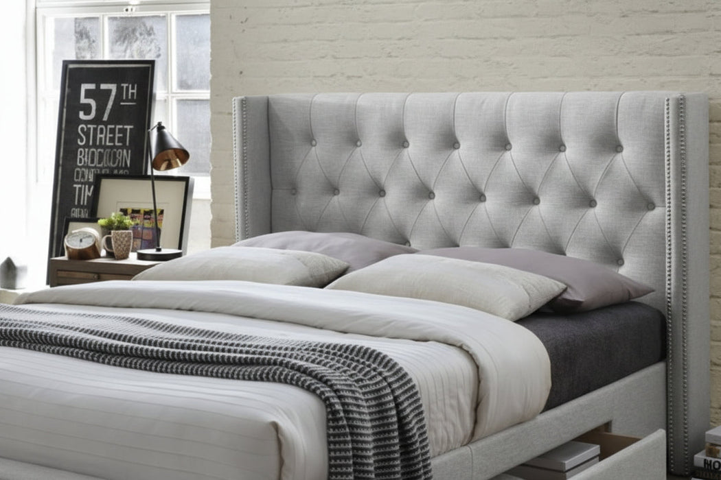 Calista King Bed with 4 Drawers