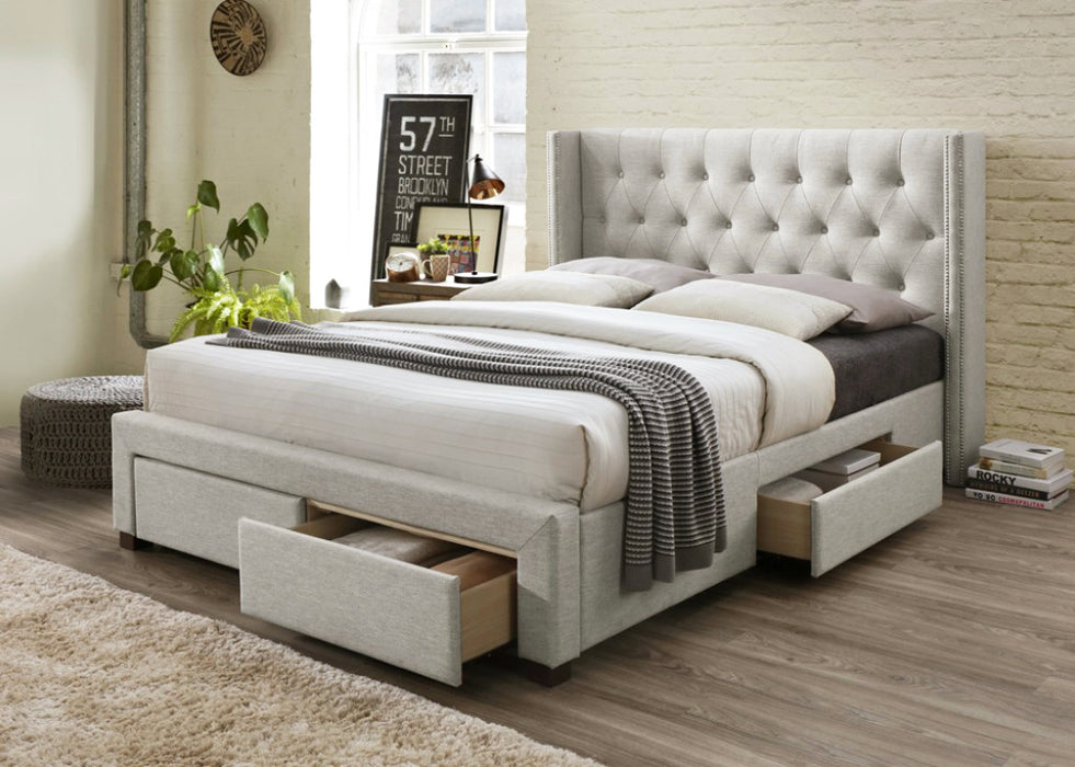 Carla Bed Frame Fabric Storage Drawers