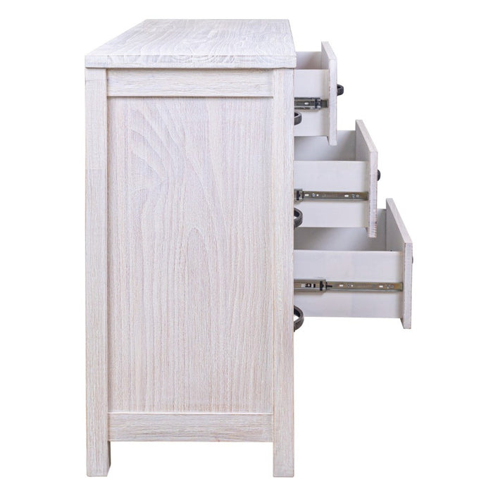 Whitewash 1.32m Florida 6 Drawer Chest