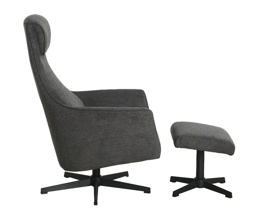 Miami Armchair with Footstool - Grey