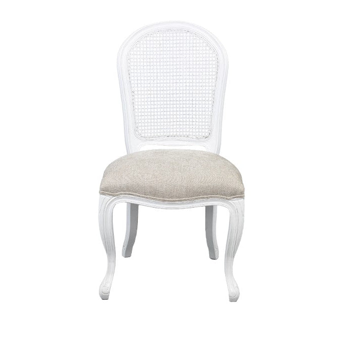 SET of 2 Regal Round back Dining Chairs - White