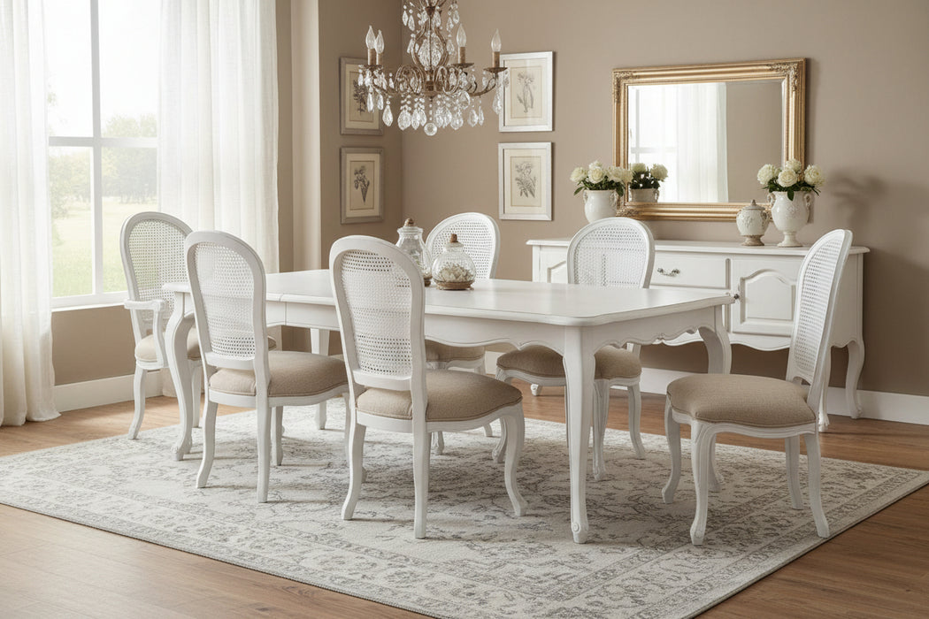 SET of 2 Regal Round back Dining Chairs - White