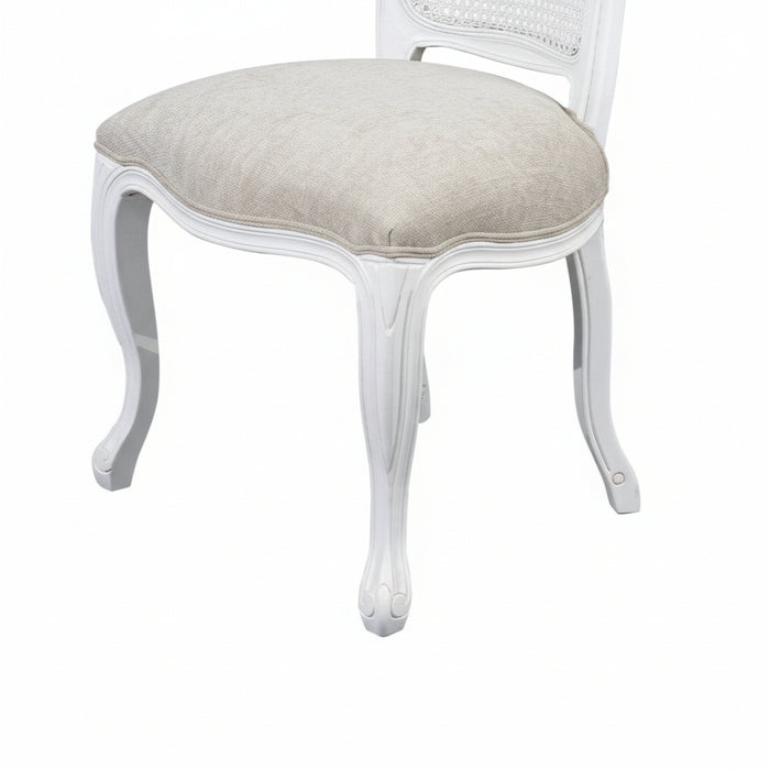 SET of 2 Regal Round back Dining Chairs - White