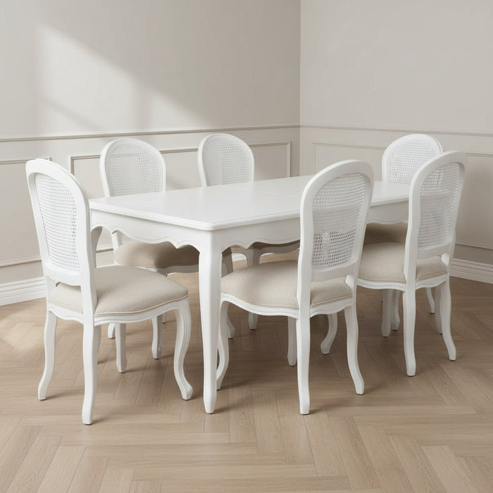 SET of 2 Regal Round back Dining Chairs - White