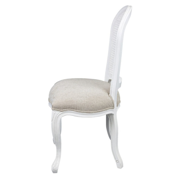 SET of 2 Regal Round back Dining Chairs - White