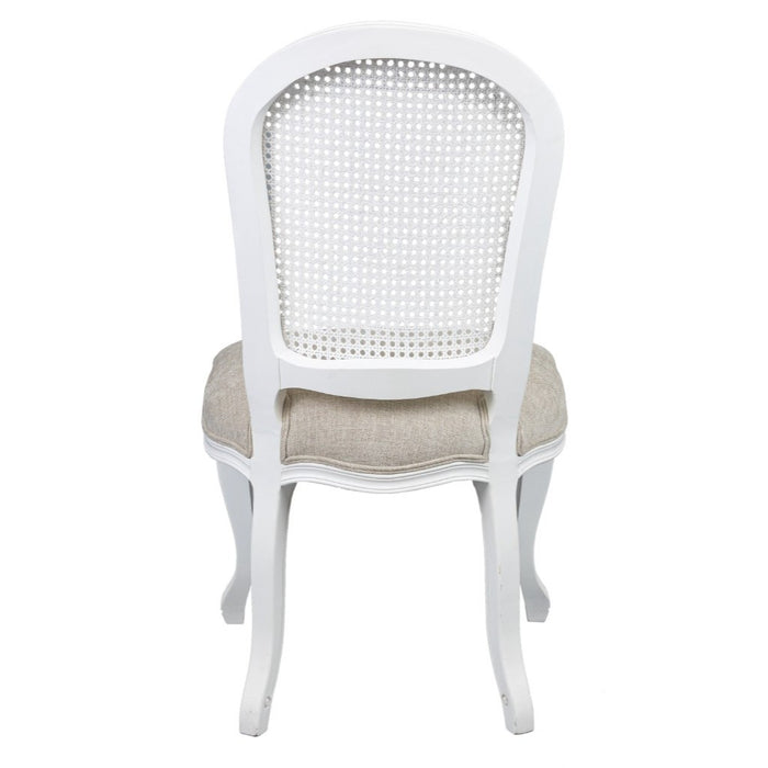 SET of 2 Regal Round back Dining Chairs - White