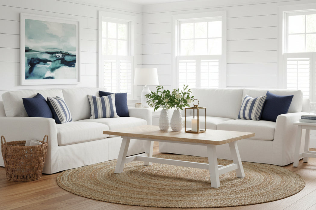 Maya Timber Coffee Table with Parquetry Top | Solid Wood Living Room Table