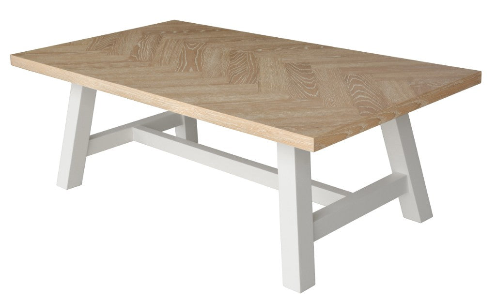 Maya Timber Coffee Table with Parquetry Top | Solid Wood Living Room Table