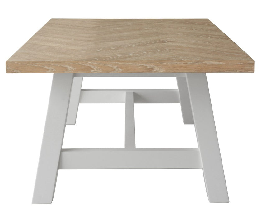 Maya Timber Coffee Table with Parquetry Top | Solid Wood Living Room Table