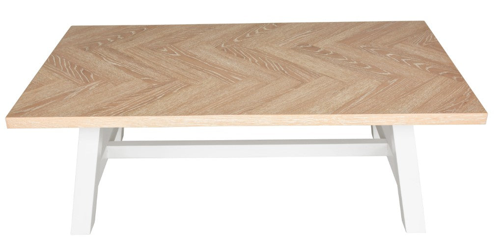 Maya Timber Coffee Table with Parquetry Top | Solid Wood Living Room Table