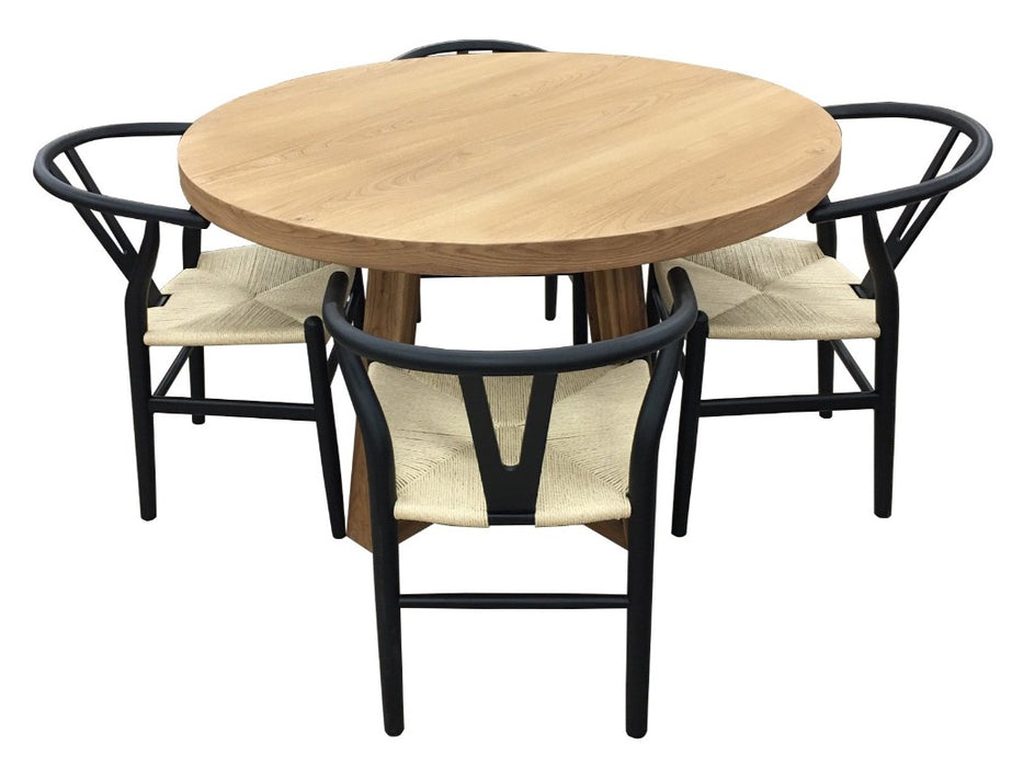 Arla 5 Pce Round Wooden Dining Set
